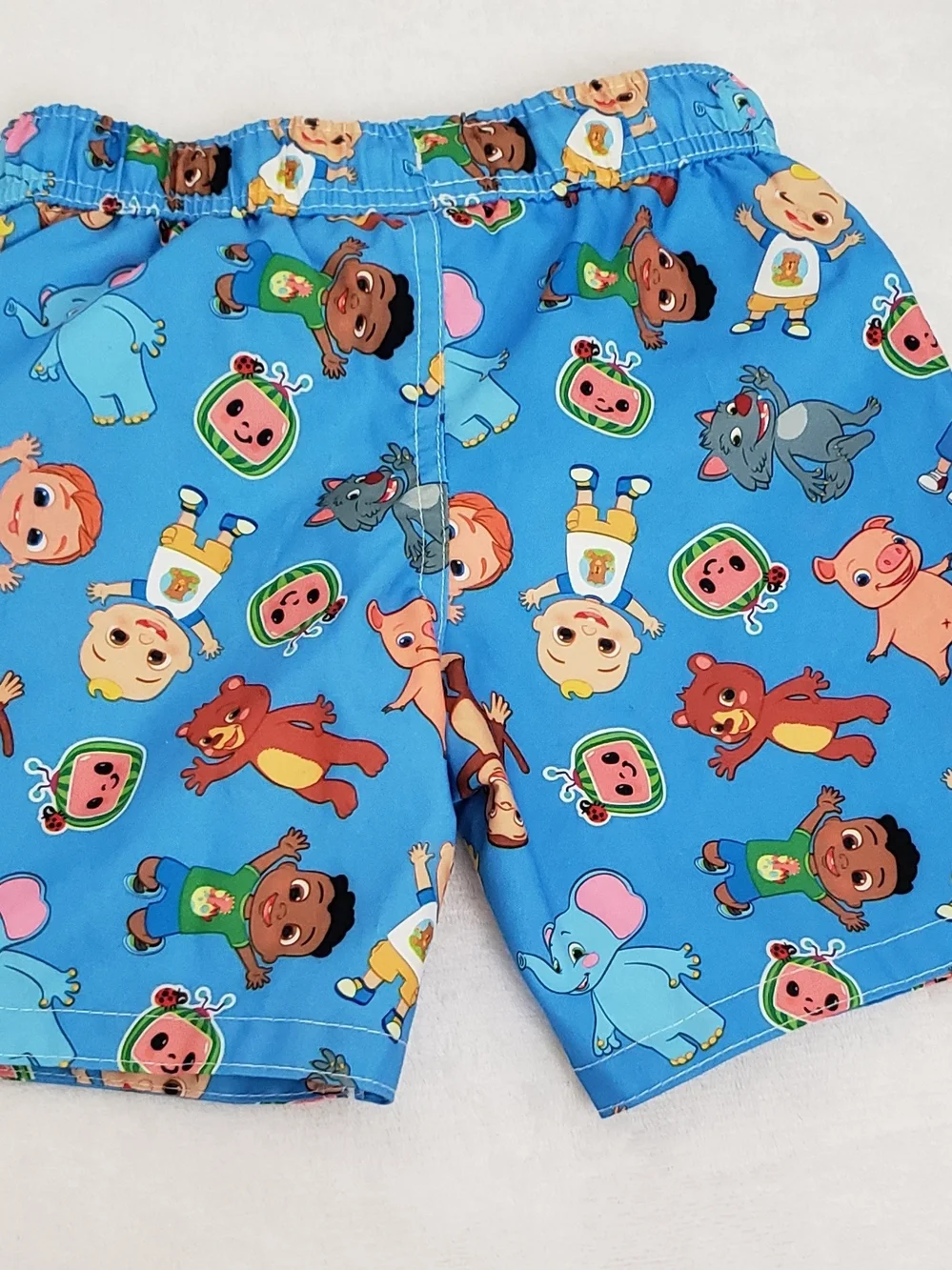 Kids Blue Cartoon Swim Trunks